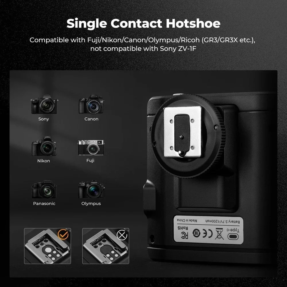 K&F Concept Camera Speedlite Flash 5600K GN12 DSLR‎ Light Built-in Battery Mount
